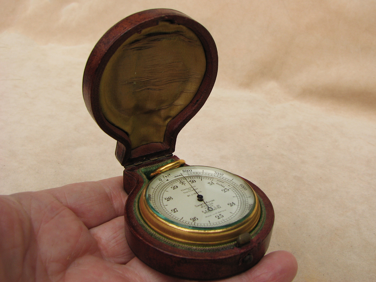 Edwardian Short & Mason pocket barometer & altimeter,
retailed by Army & Navy Co-operative Society
